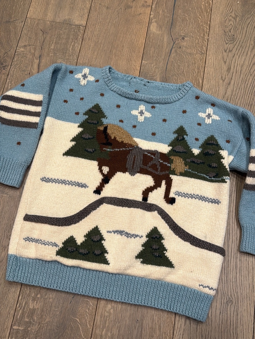 Vintage Wool Horse Folk Sweater